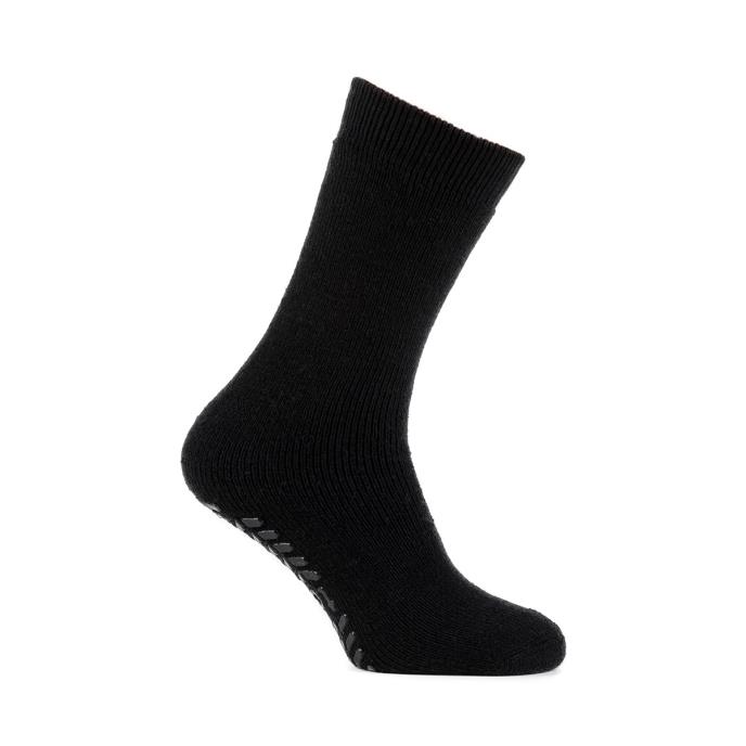 totes Ladies Recycled 3.0 Tog Thermal Original Slipper Socks Black Extra Image 2